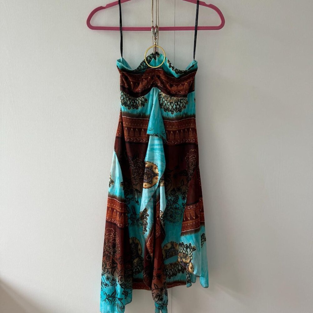 BoLBoU y2K micro-mesh tribal dress